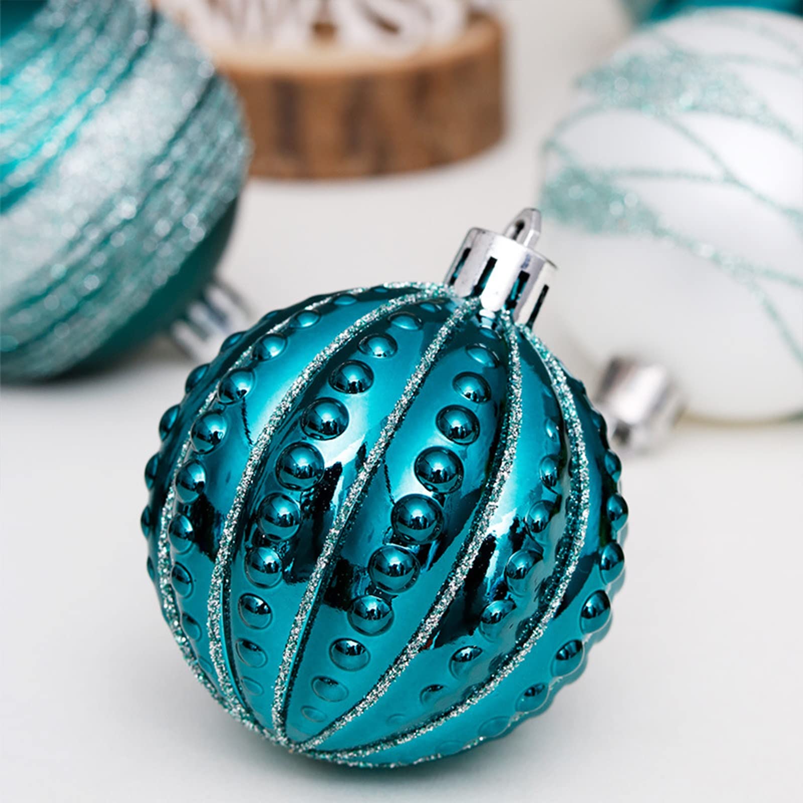 Palline di Natale, 30 pezzi delicati infrangibili lampadine di Natale in plastica, ciondoli scintillanti albero di Natale, per le vacanze festa matrimonio albero di Natale decorazione