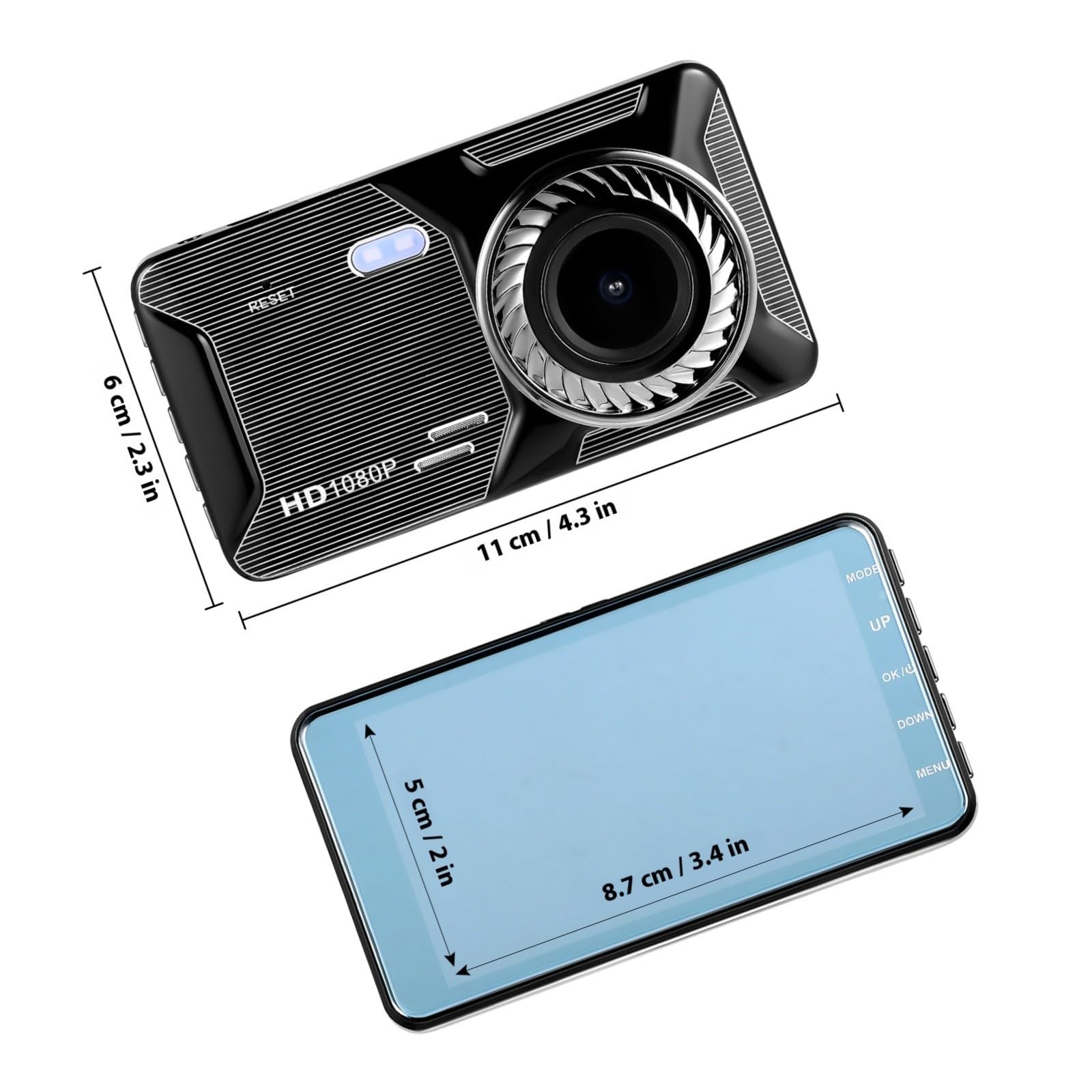 Videocamera Auto Doppio Obiettivo Gc1064 Schermo Touch