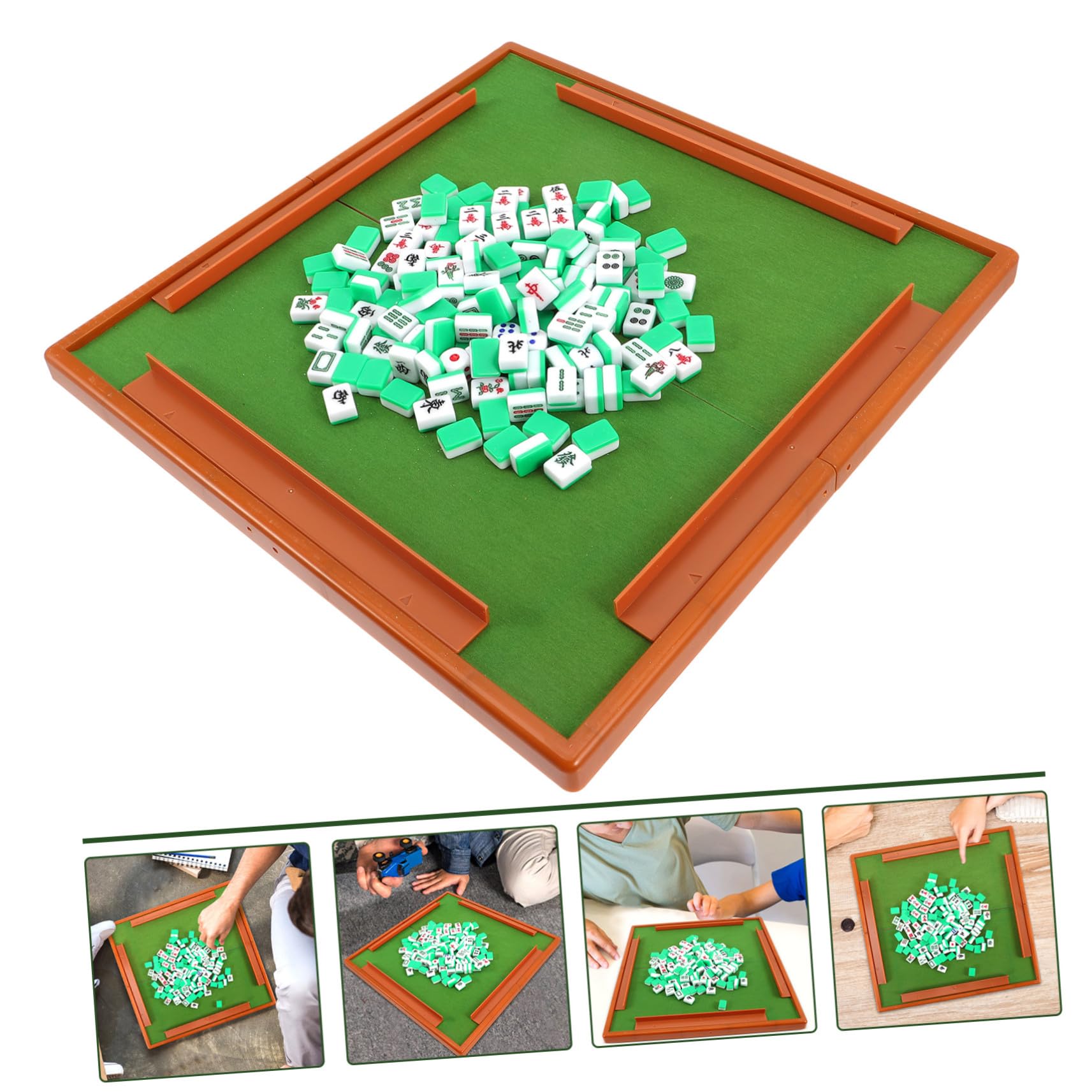 Mini Mahjong Set Tragbar mit Feiner Verarbeitung Klare Muster Leicht zu Reinigen Inklusive Aufbewahrungsbox Lustiges Chinesisches Reisespiel für Familie und Zufällige Farbe