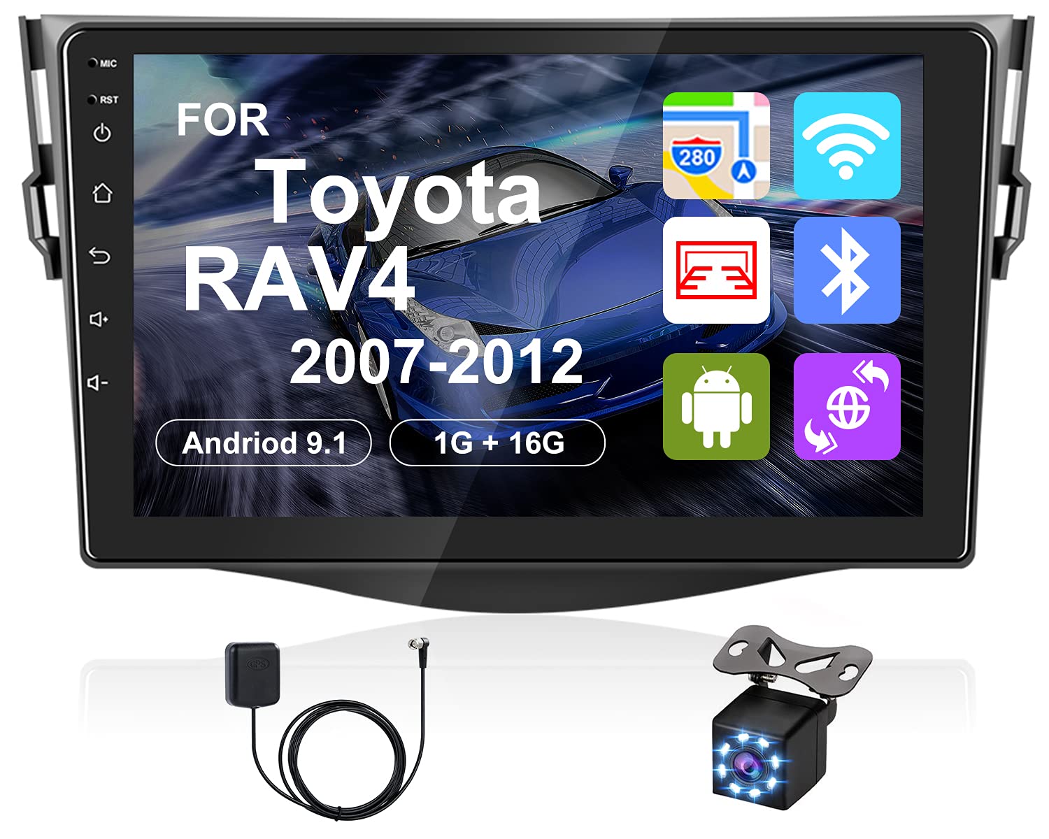 Buy for Toyota RAV4 Radio Android Car Stereo 9 Inch Touchscreen Head