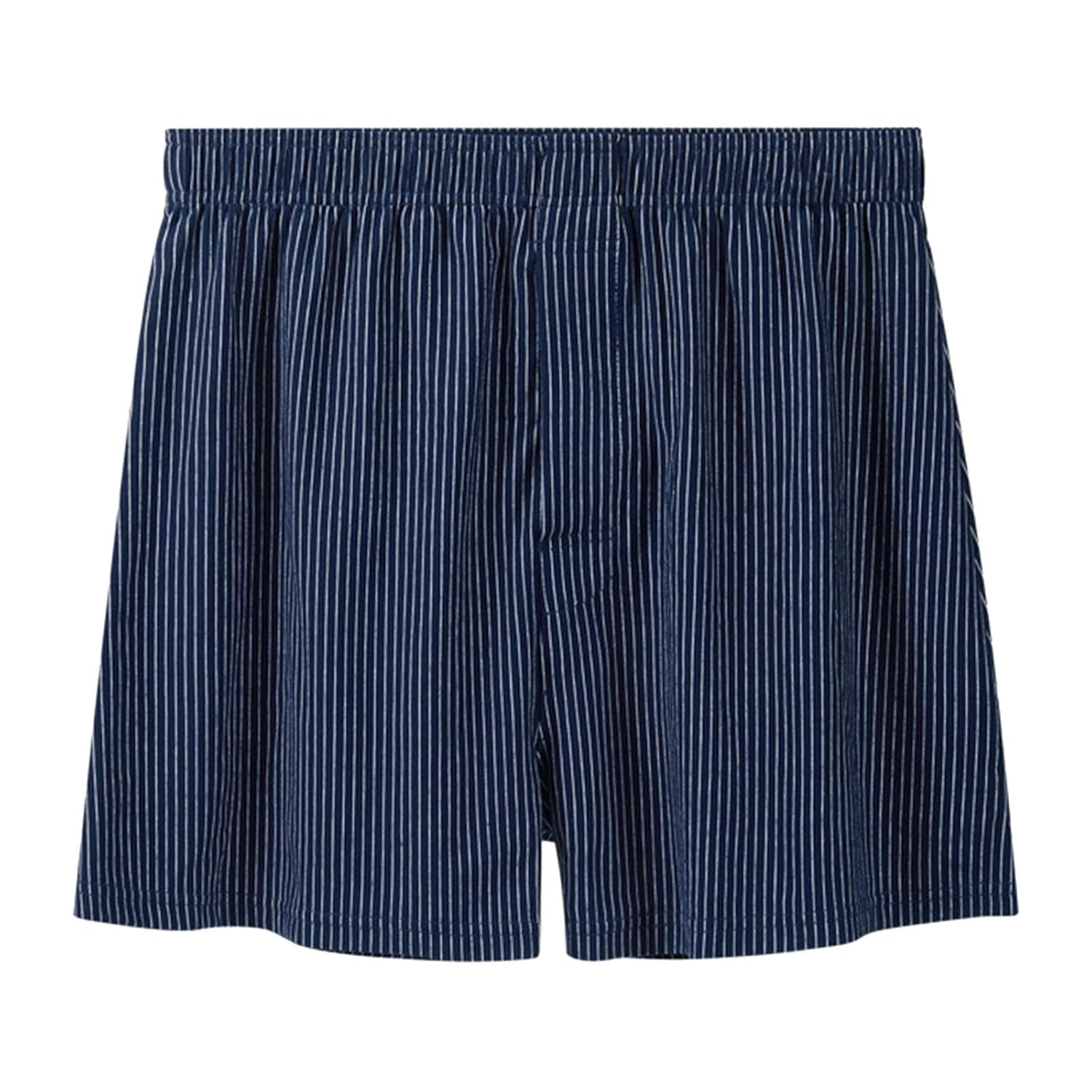 Generic Mens Cotton Stripe Comfort Boxer shorts Thin Breathable Cool Classic Full Rise Design Home Casual Convertible Shorts