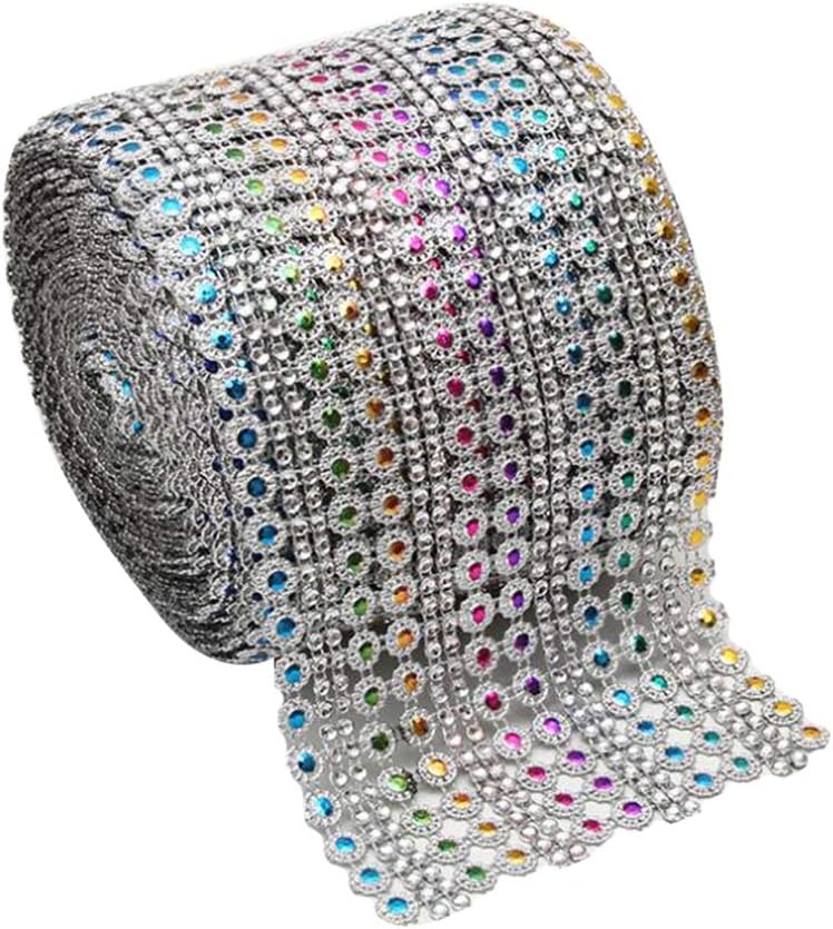 Strassband 3 Reihen 3 Yards - Kristall Strass Kette Zum Aufnähen Silber