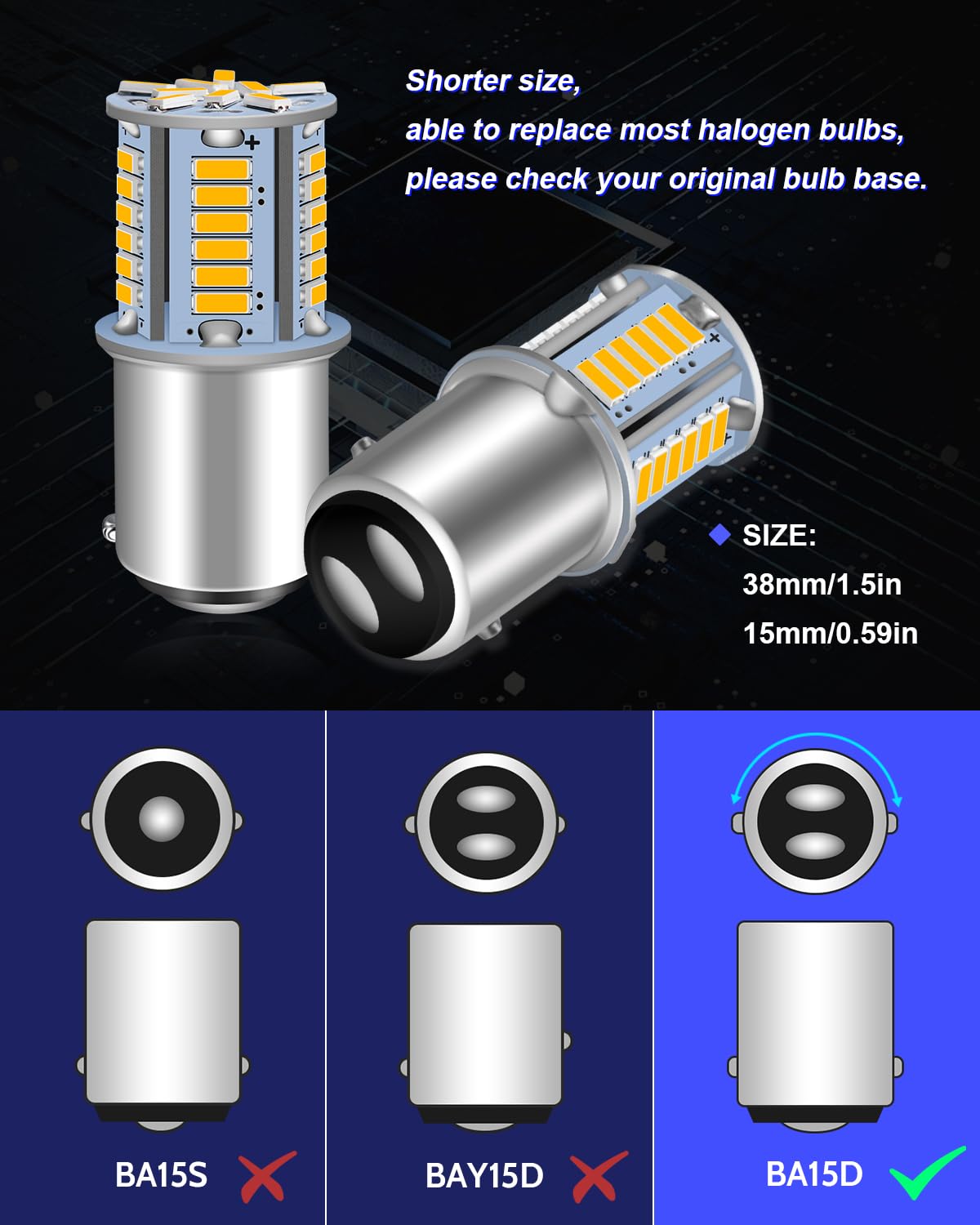 Defvnsy Ampoule LED 1142 BA15D, 94 1004 1130 1196 RV Intérieur