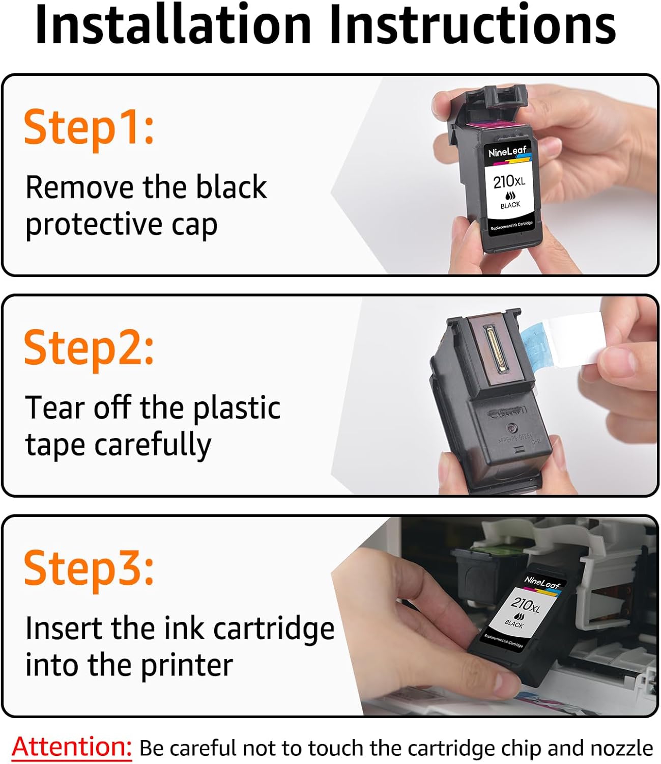 NineLeaf Remanufactured High Yield Ink Cartridge Compatible for Canon PG-210XL PG-210 XL PIXMA iP2700 MX320 MP495 IP2702 MP230 MP240 MP250 MP280 (401 Pages, Ink Level Indicator) (Black,1 Pack)