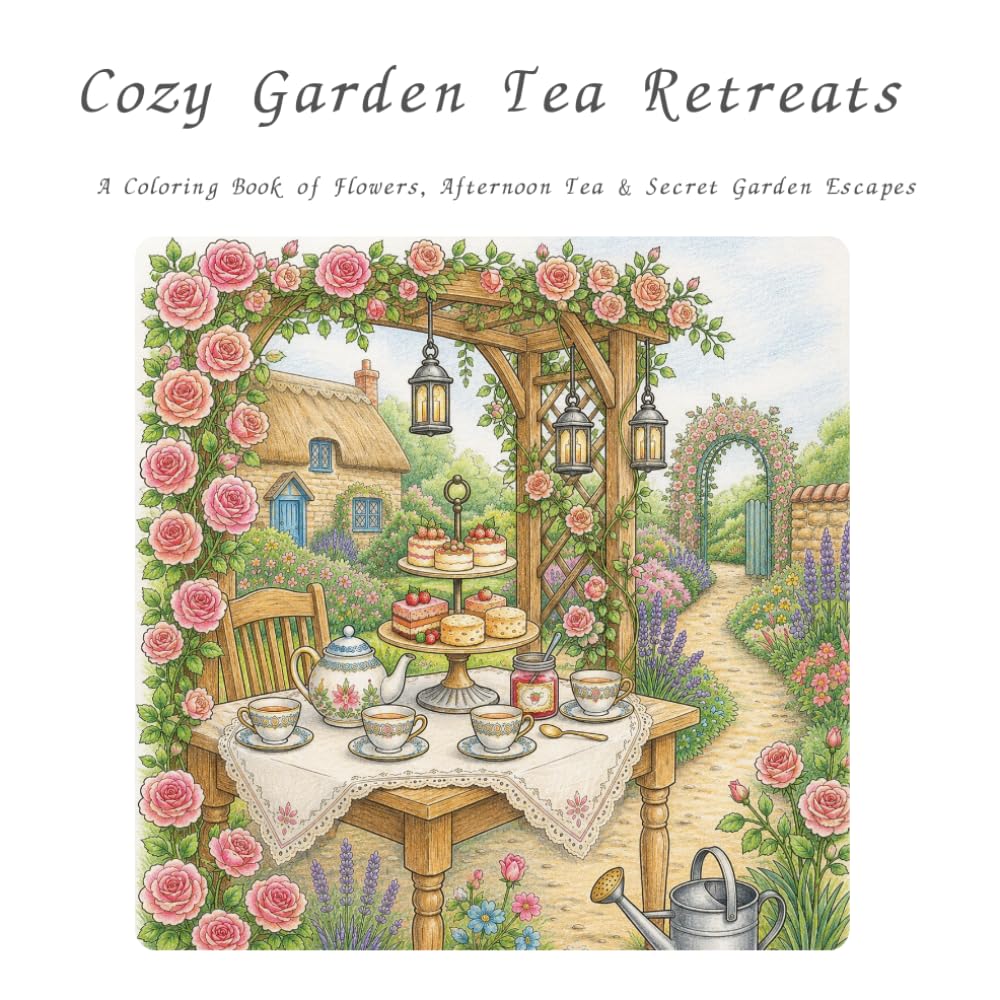 Cozy Garden Tea Retreats: A Coloring Book of Flowers, Afternoon Tea & Secret Garden Escapes