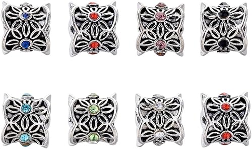 Vista 25 de Beathoven Cuentas europeas de diamantes de imitación tibetanos aptos para hacer pulseras de joyería europea, dijes, collares, dijes de colores Barrel