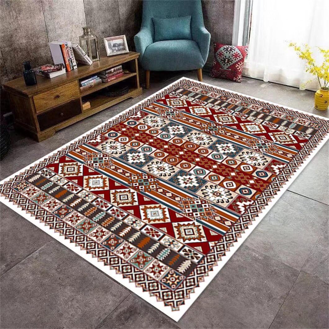 Tapis de chambre de filles rouge 50x80cm lavable à poils courts
