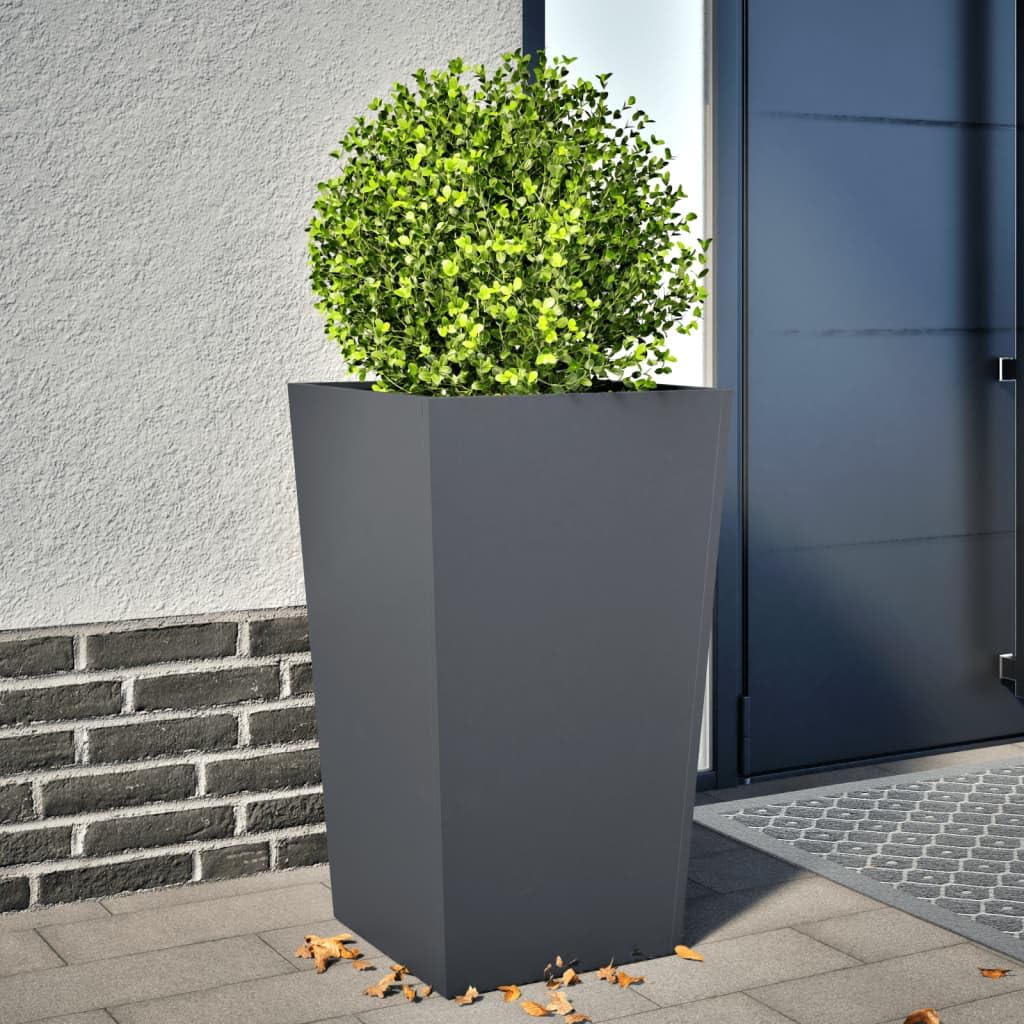 Macetero alto de acero galvanizado, macetas altas para plantas macetas, jardinera de patio, maceta de exterior, jardinera de exterior, para Fiardino, Patio, plantas de interior, acero