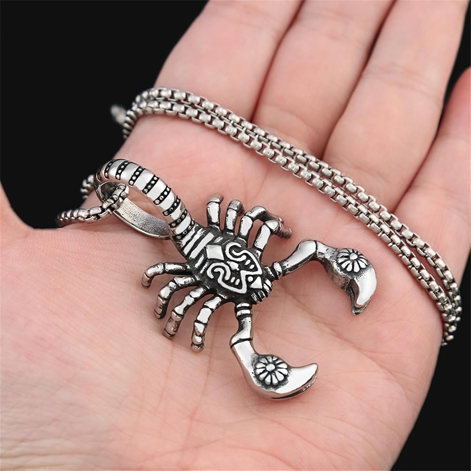 Dreuyet Scorpion Pendant Necklace for Men Women Large Titanium Steel Punk Hip Hop Scorpion Necklace Scorpio Zodiac Constellation Charm Pendant Jewelry Gift - Image 4