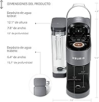 Vista 10 de Keurig K-Supreme - Cafetera de cápsulas K-Cup de una sola porción, tecnología MultiStream, 4 tamaños de preparación, depósito extraíble de doble Gris