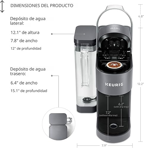 Miniatura 10 de Keurig K-Supreme - Cafetera de cápsulas K-Cup de una sola porción, tecnología MultiStream, 4 tamaños de preparación, depósito extraíble de doble Gris