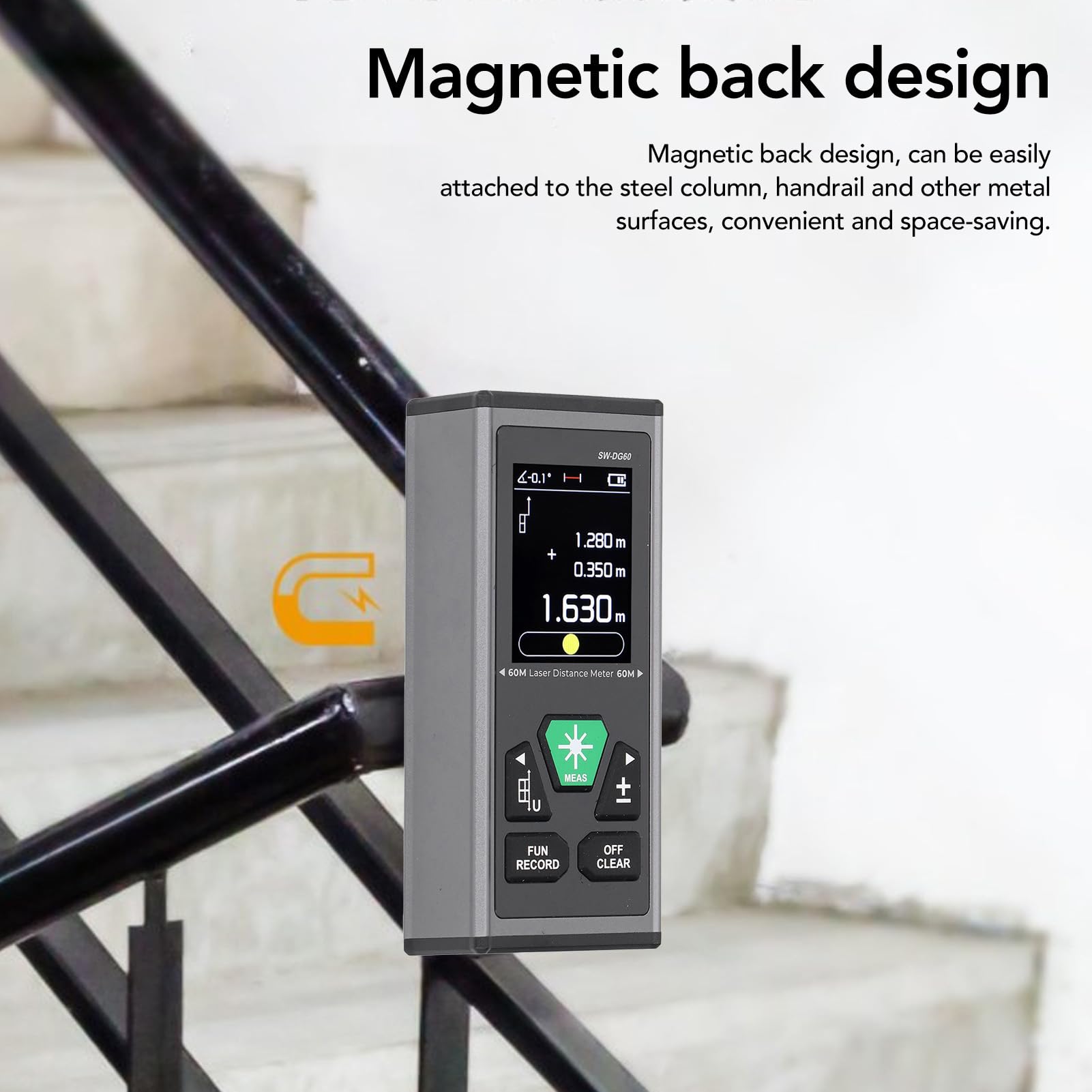 Strumento di misura digitale ricaricabile del misuratore di distanza doppio di alta precisione per uso domestico e professionale 115x50x24.5mm