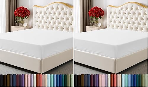 Miniatura 24 de Utopia Bedding - Juego de 2 sábanas bajeras, de microfibra suave cepillada, esquinas tipo bolsillos profundos, de fácil cuidado, antiencogimiento