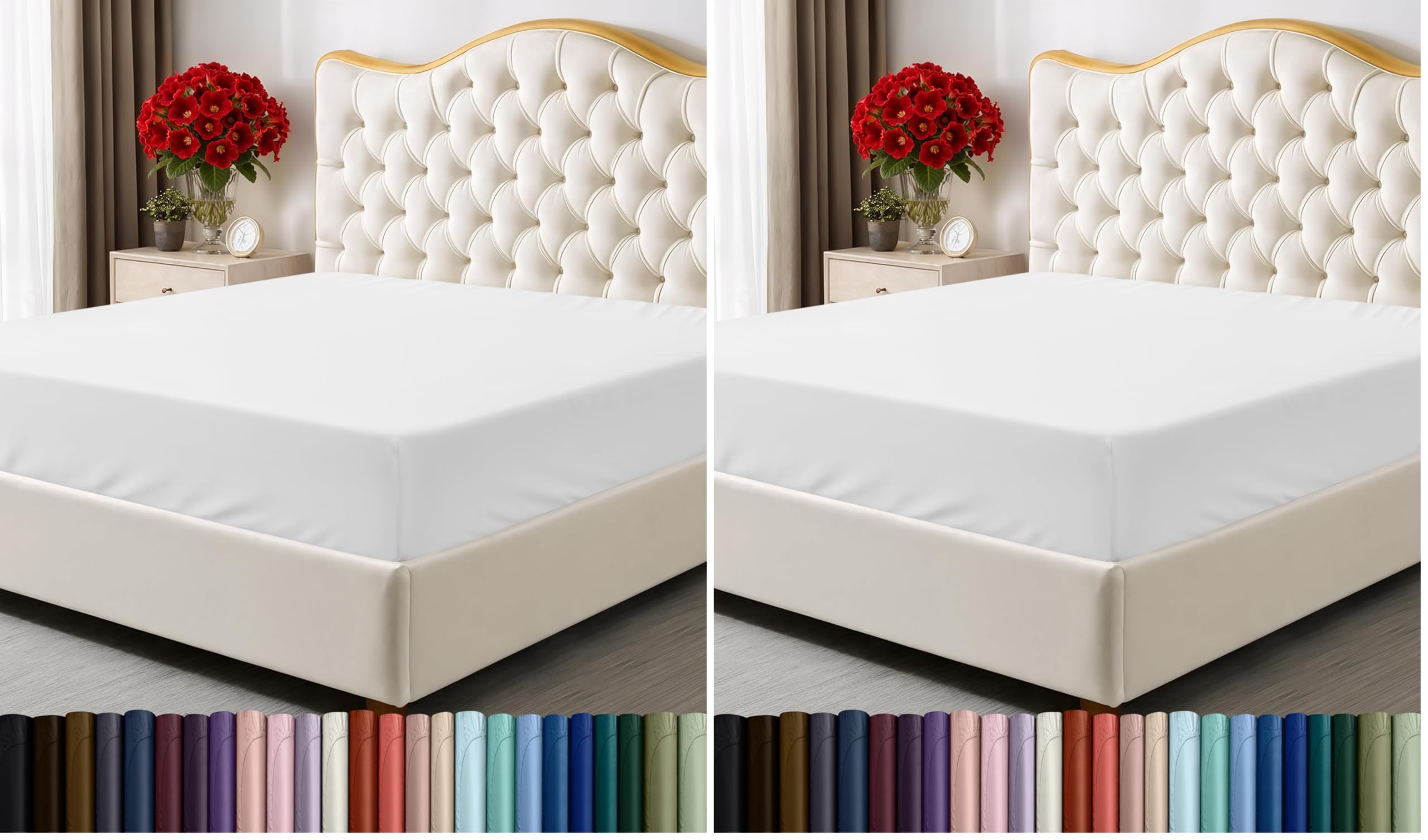 Utopia Bedding Twin Fitted Sheet - Bottom_Sheet - Deep Pocket - Soft Microfiber - Shrinkage and Fade Resistant - Easy Care -Fitted Sheet (White) (Pack of 2) White Twin (Pack of 2)