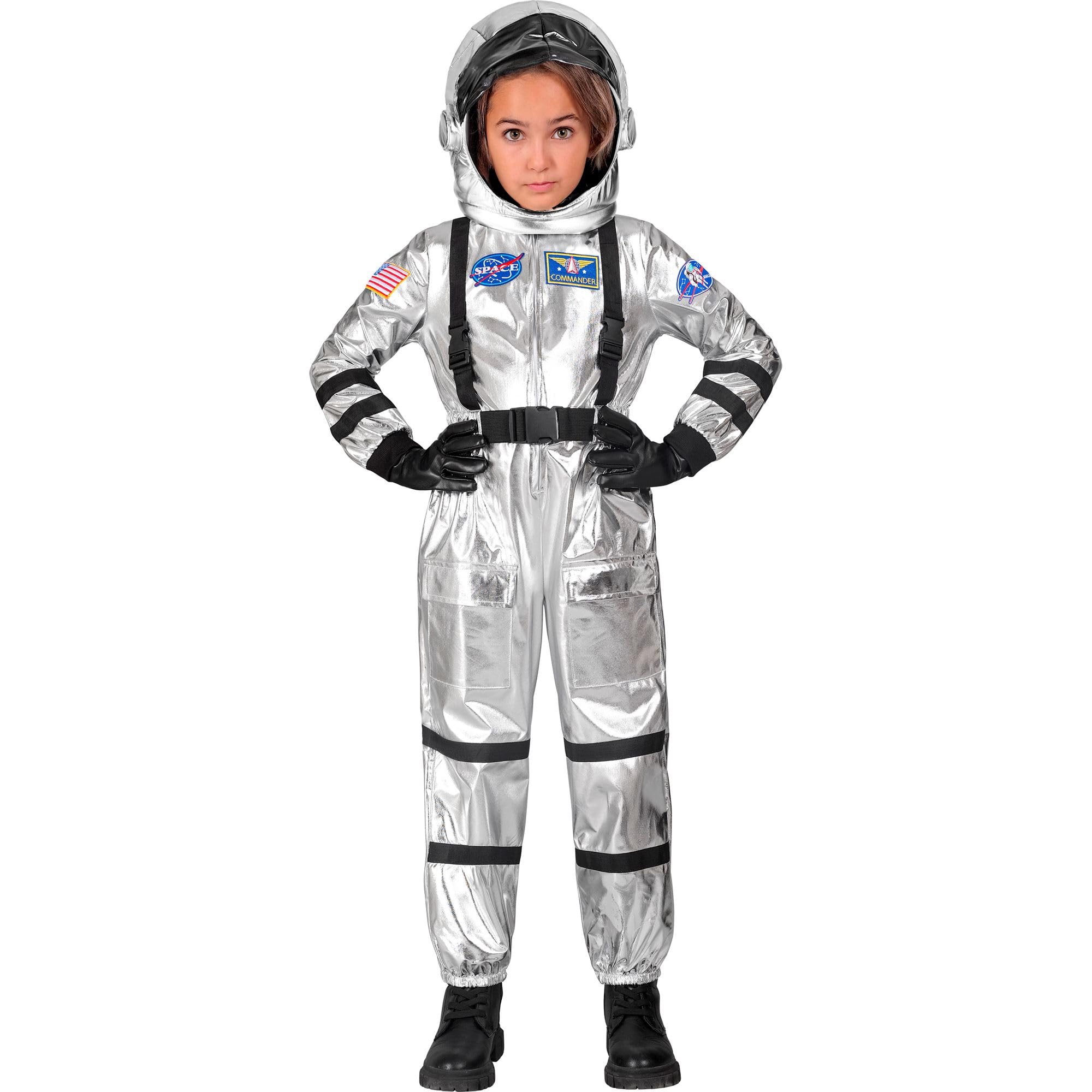 W WIDMANN MILANO Party Fashion - Disfraz de astronauta para niños, traje espacial con casco, mono espacial, astronauta, disfraces de carnaval