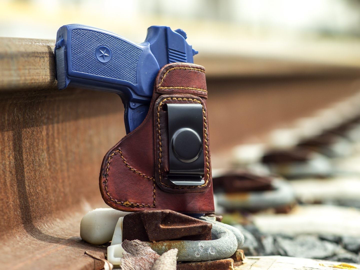 OUTBAGS USA IWB Conceal Carry Leather Gun Holster for Makarov Polish P-64 9mm. Handcrafted in USA. (LS6MAK9)