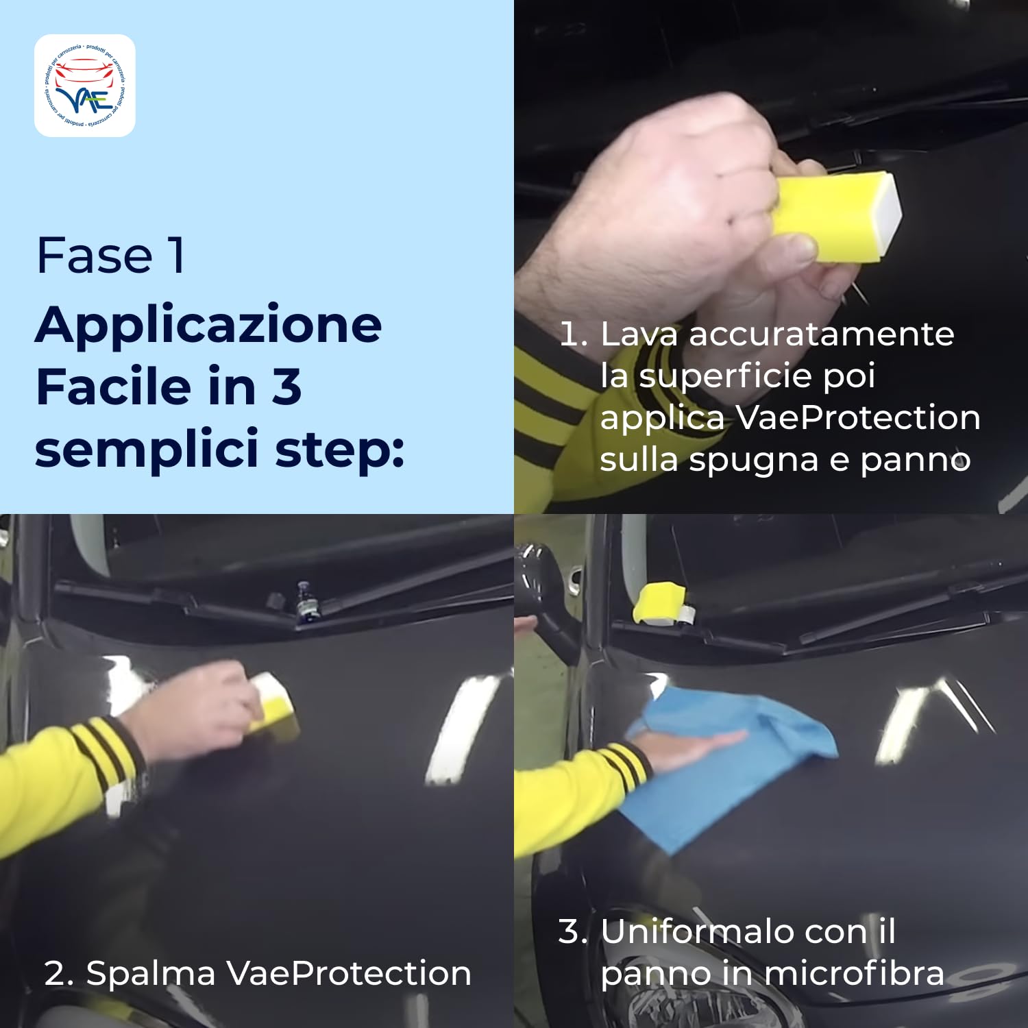 VAE Protection Titanium Plus Sigillante Protettivo per Vernici Auto a Lunga Durata con Effetto Idrofobico, Protegge da Agenti Atmosferici e Ossidazione, Facile da Applicare e Resistente, Kit Completo