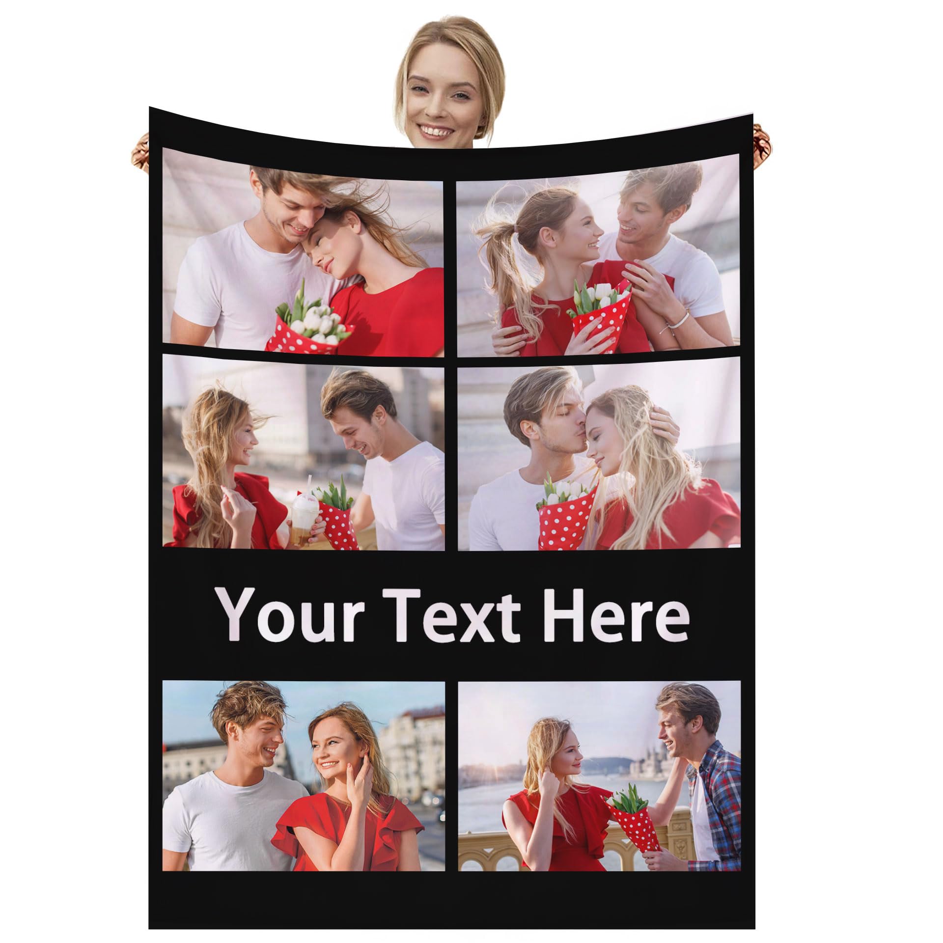Dmkjdzsw personalised blanket，custom blanket， Soft Cosy Custom Blanket for Adults Kids，Personalised Gifts for Mum, Dad, Boyfriend-F-130 * 180CM