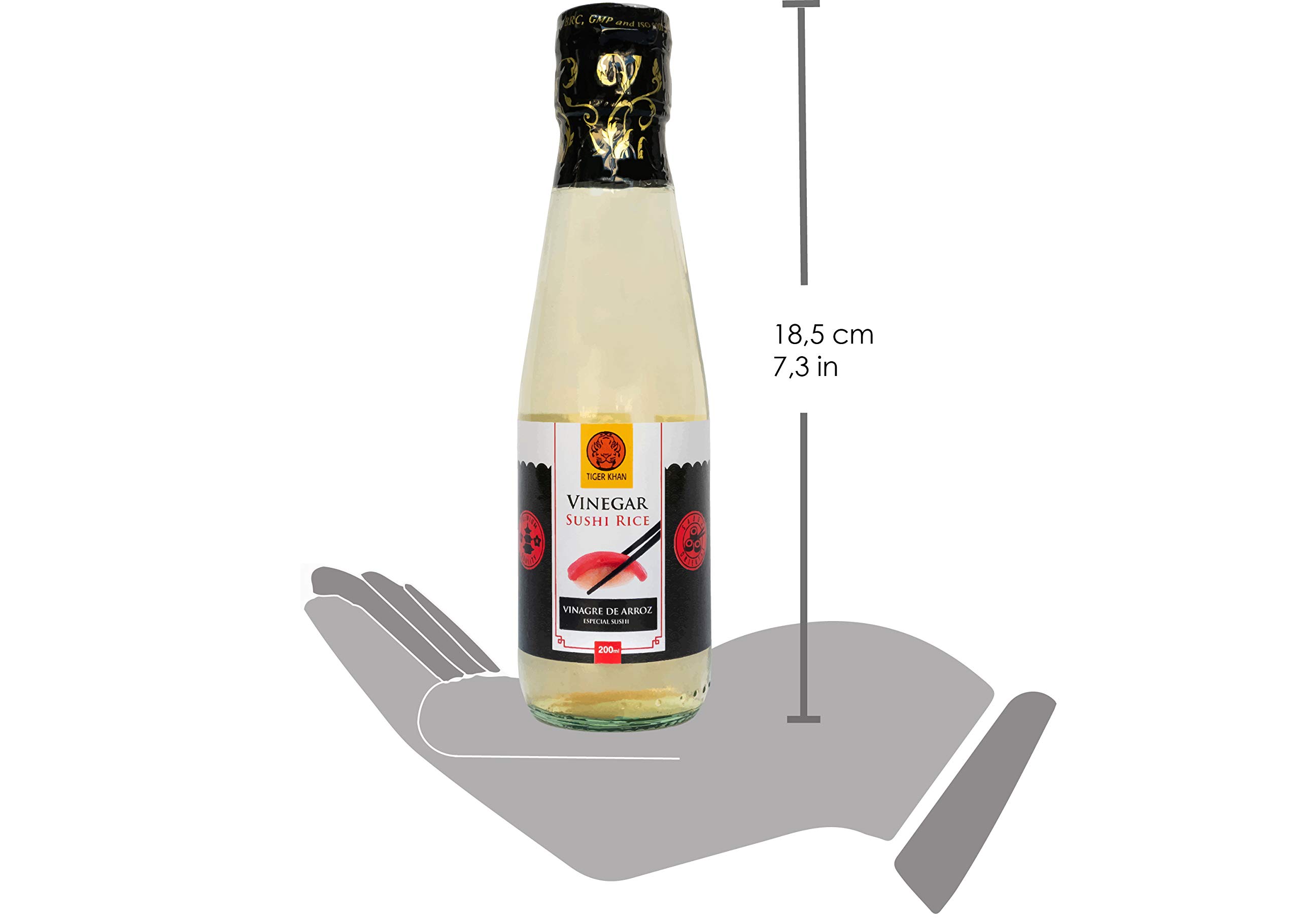 TIGER KHAN Vinagre de Arroz para Sushi 200ml | Pack de 12