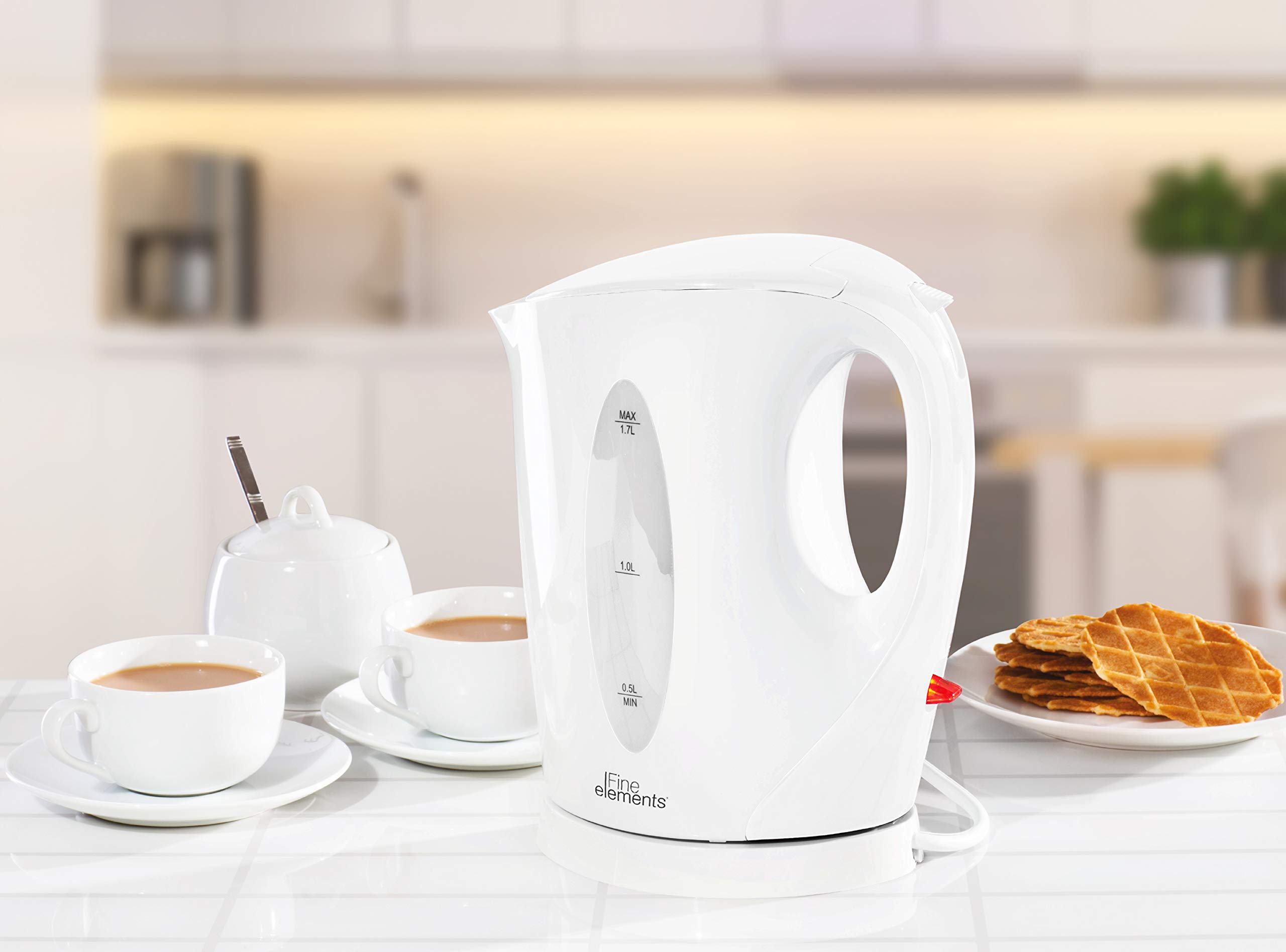 Fine Elements Kettle, Plastic, 2200 W, 1.7 liters, Red On/Off