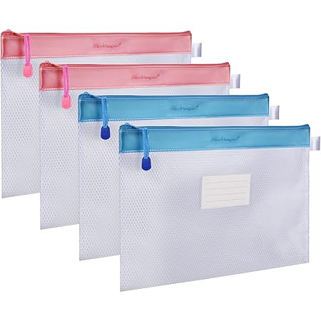 Amazon Myoffice ファイルバッグ スライダージップロックバッグ 透明ジッパー式袋 ブルークリア 用紙 Pvc 枚 ドキュメントファイル 文房具 オフィス用品