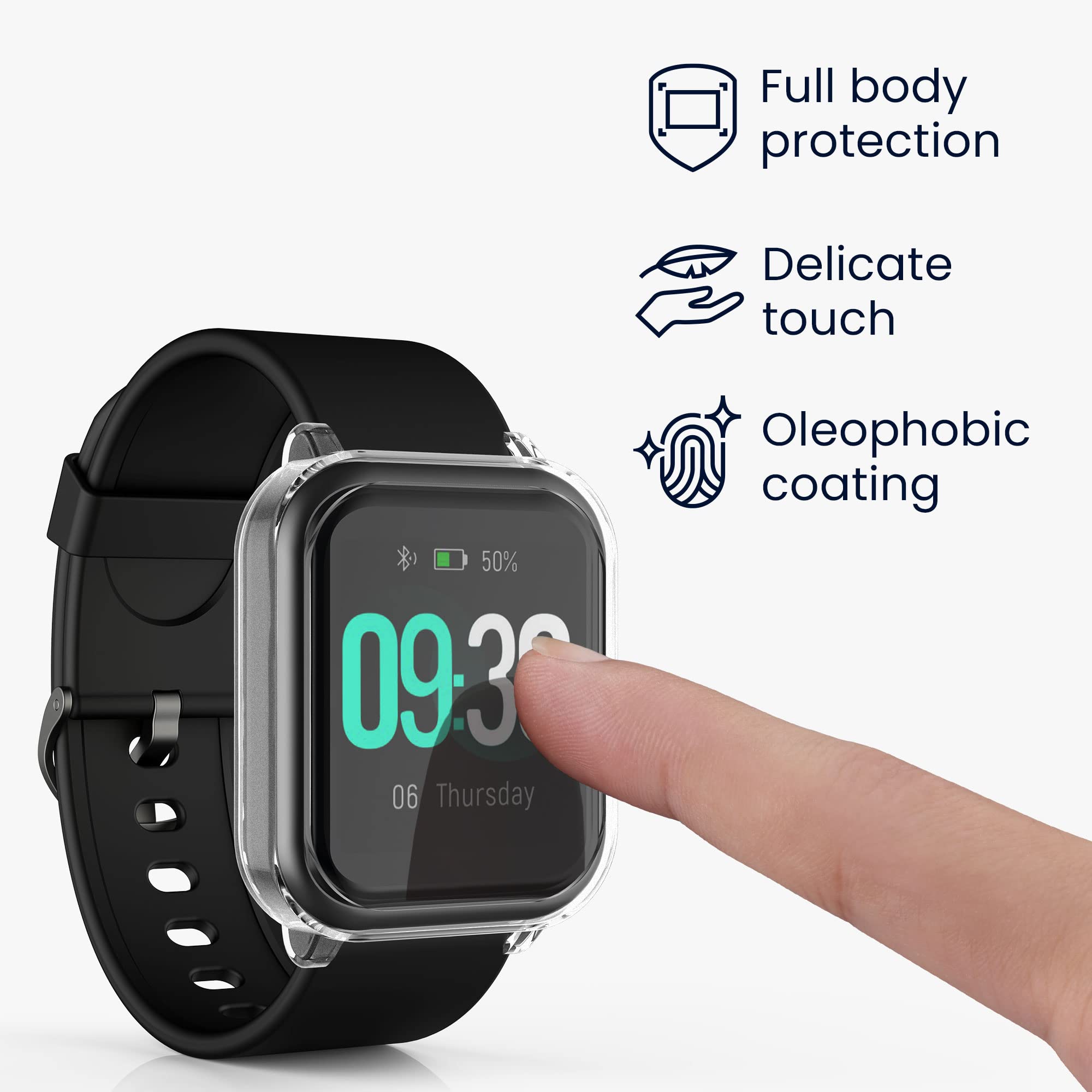 kwmobile Case Compatible with Willful SW021 / ID205L / YAMAY SW021 / UMIDIGI Uwatch 3 Case - Image 3