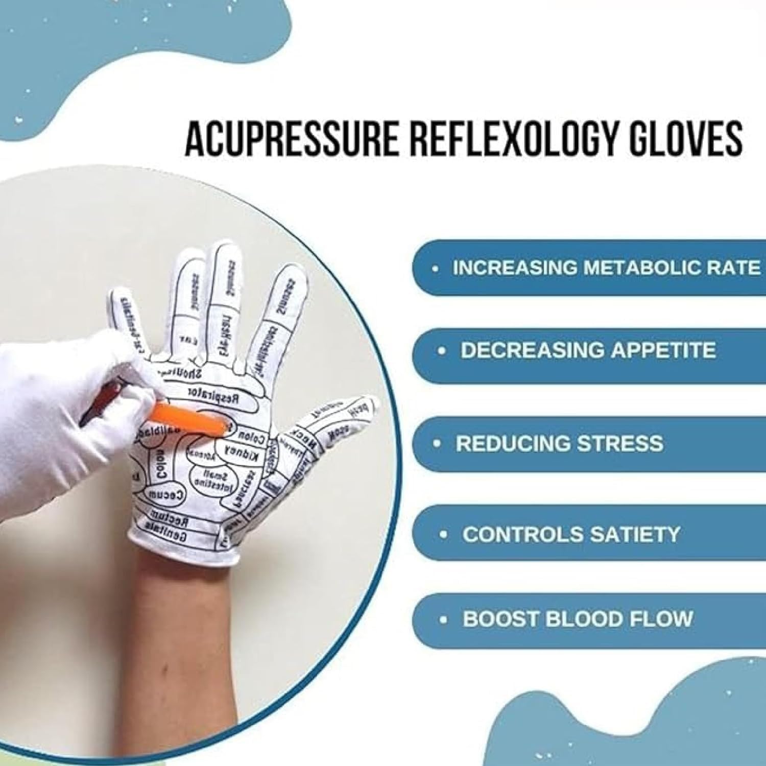 Navaliya Acupressure Reflexology Hand Gloves for Women & Men, Hand Massage with Massage Tools Stick, Relieve Tired Physiotherapy Acupoint for Palm, Hand Full Body Pain 2