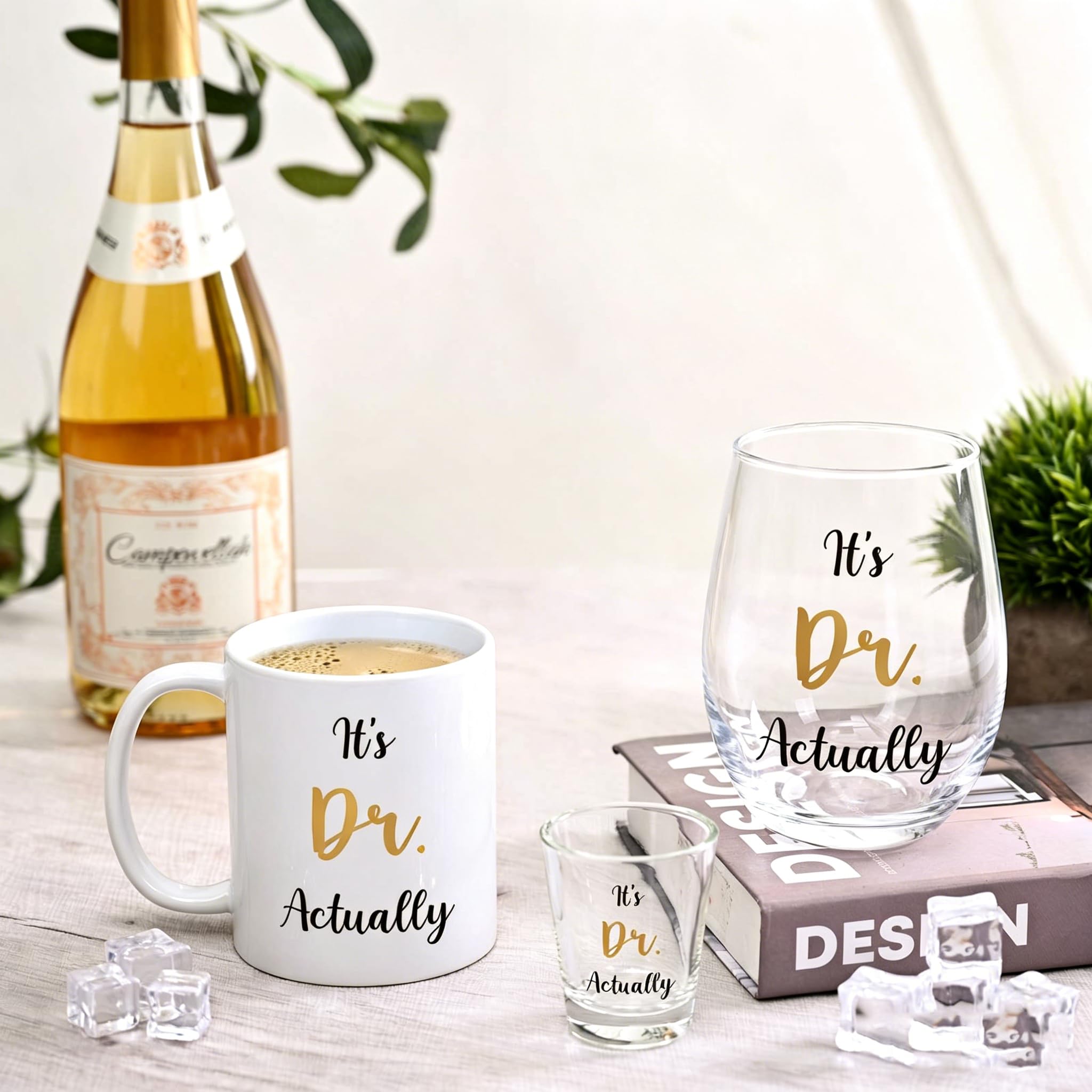 Futtumy It's Dr. Actually Set of 3, Funny PhD Graduation Gifts Her, Doctorate Graduation Gifts for Women Men, Medical School Doctor Phd Gift Ideas for Doctors Day Christmas Birthday