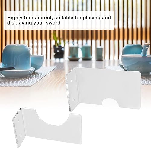 Miniatura 2 de Soporte de pared para sable de luz, estante de exhibición de espada, acrílico montado en la pared, soporte horizontal para espadas, soporte de