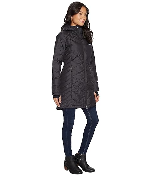 columbia women's heavenly long hooded jacket dark plum