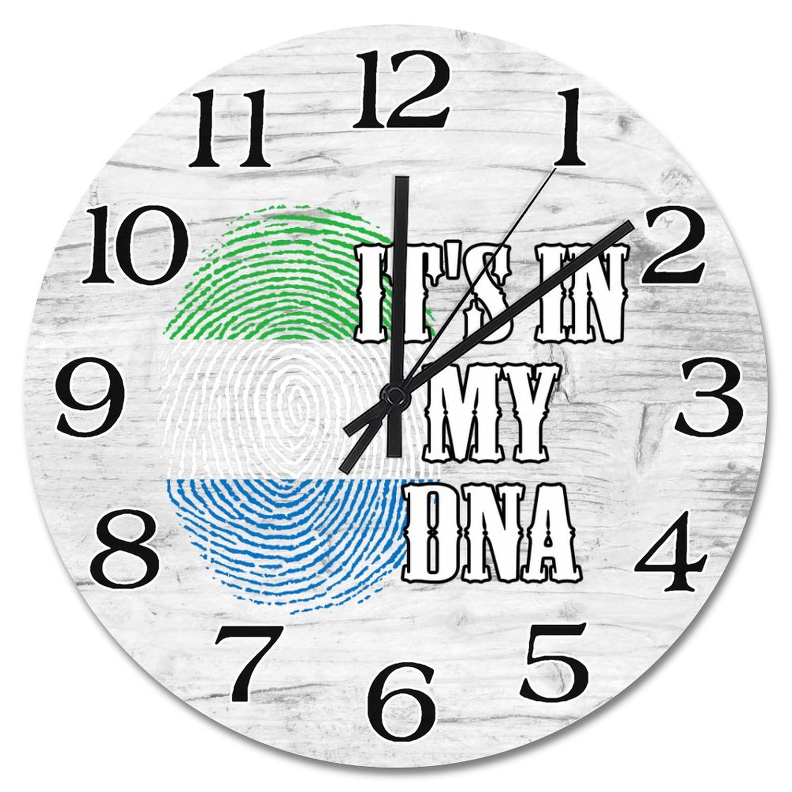 Horloge murale en bois Sierra Leone de 30 cm pour décoration de salon