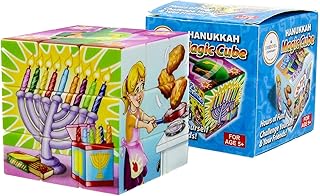 Hanukkah Toy Magic Cube Style Game with Chanukah Pictures Include Menorah, Dreidel, Latke Designs - Challenge Yourself & Your Friends, Hours of Fun