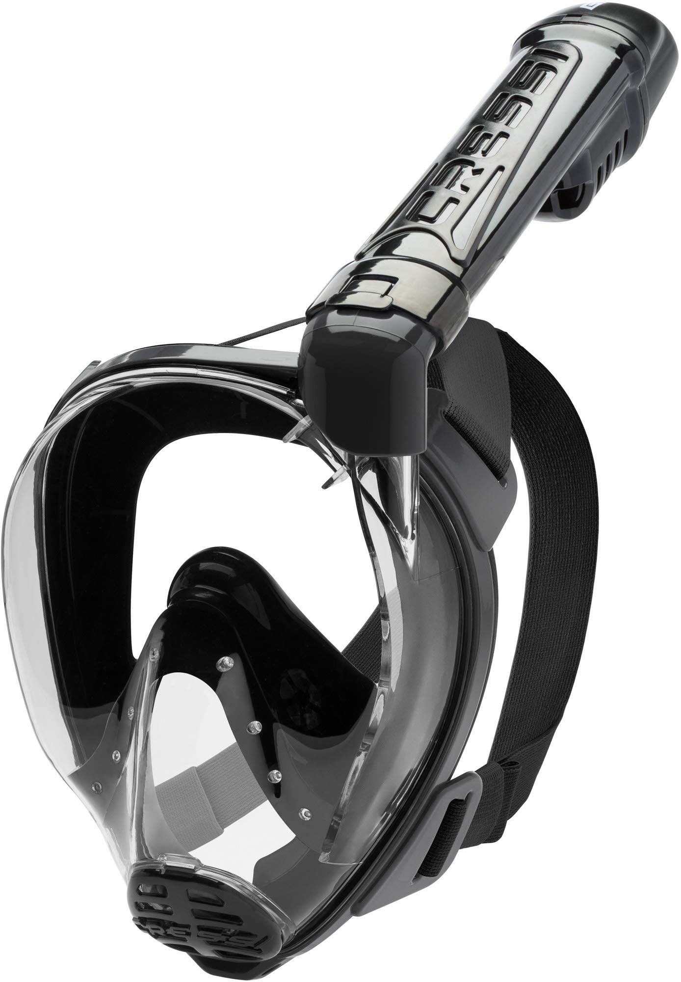 Cressi Unisex-Adult Baron Full Face Mask Maska Do Nurkowania Z Rurką I Pływania Na Powierzchni,Czarny/Czarny,M/L