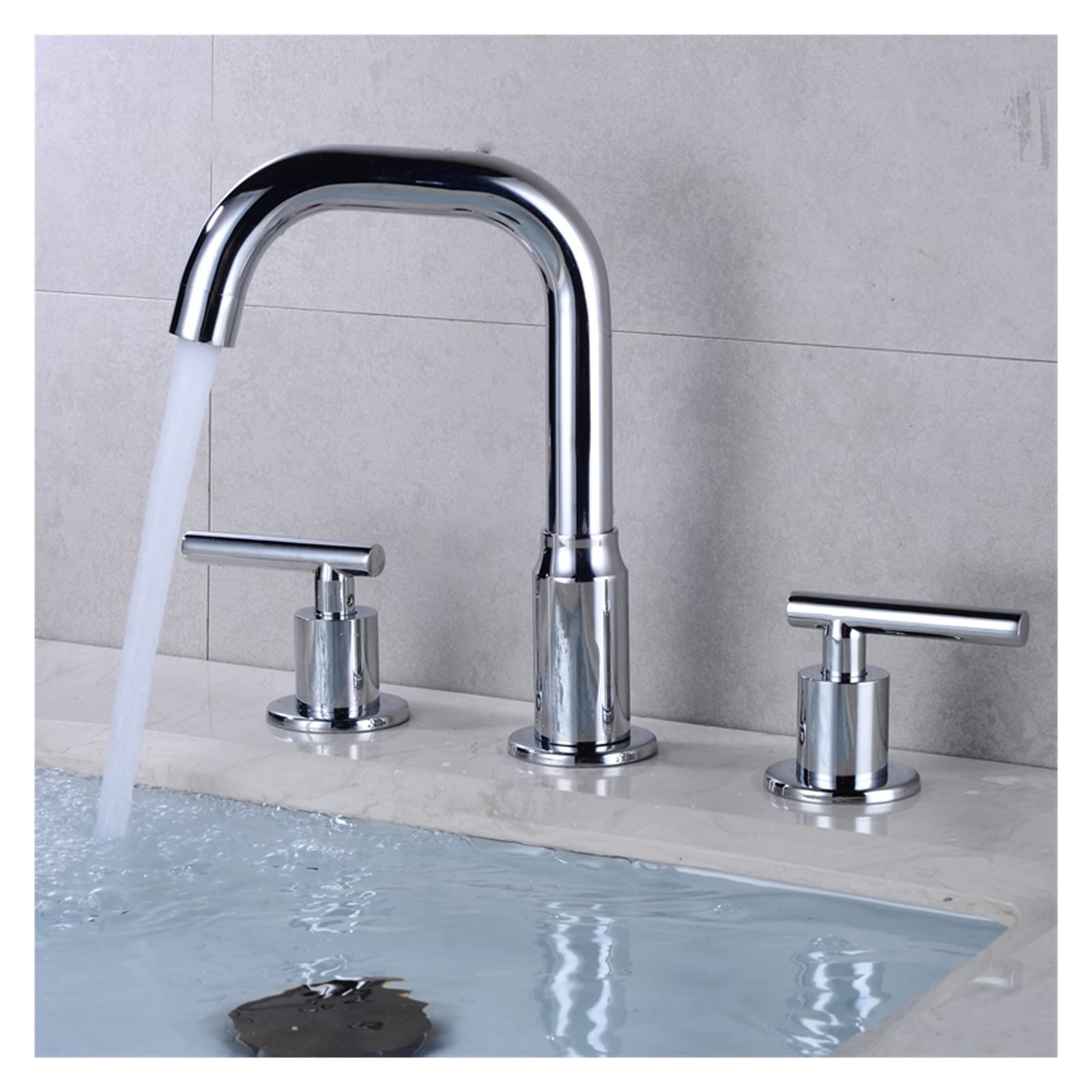 Mitigeur de lavabo de salle de bain en laiton contrôle précis chaud et froid