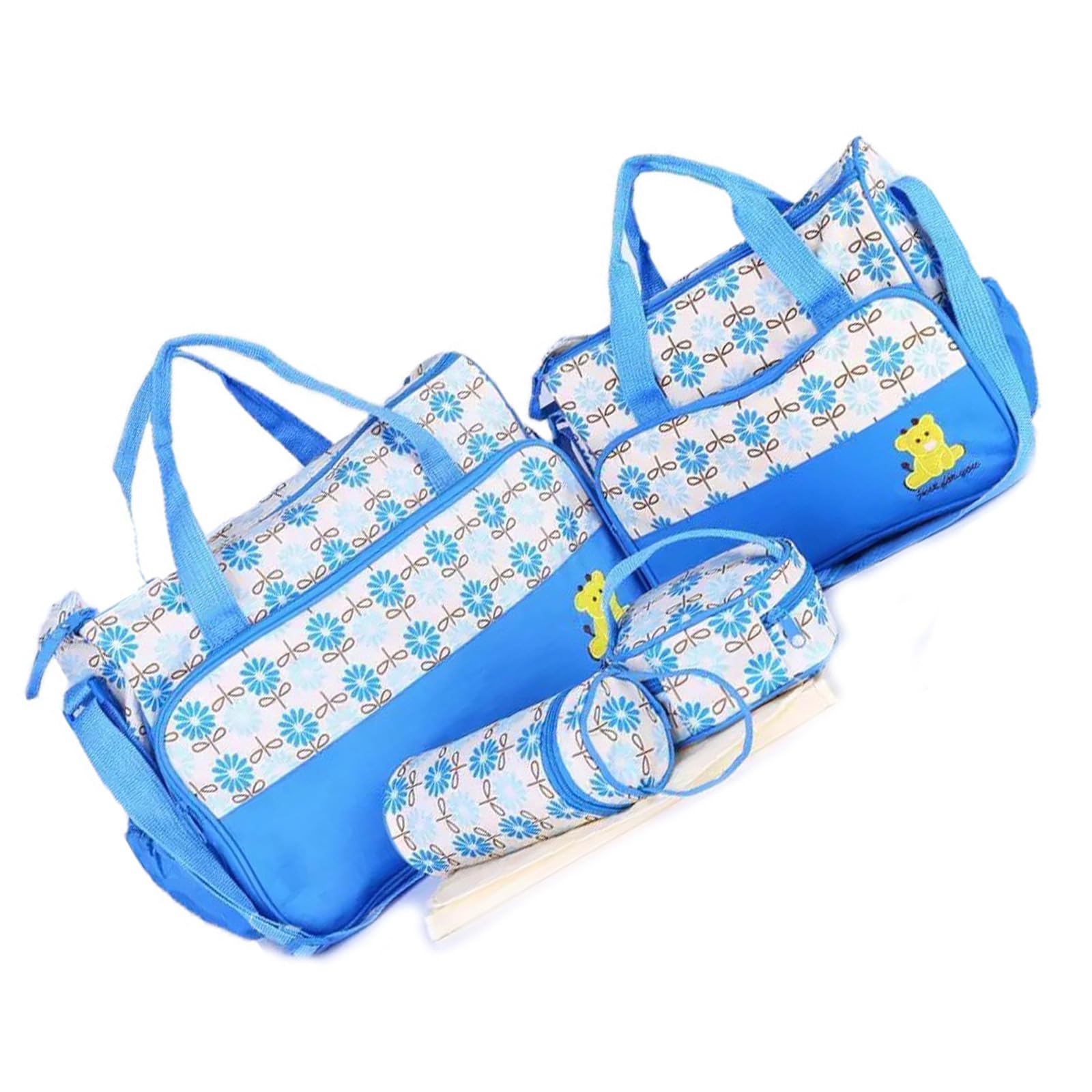 Juego de 5 bolsas de pañales para compras diarias, diseño espacioso, portapañales, para hospital, viajes, viajes
