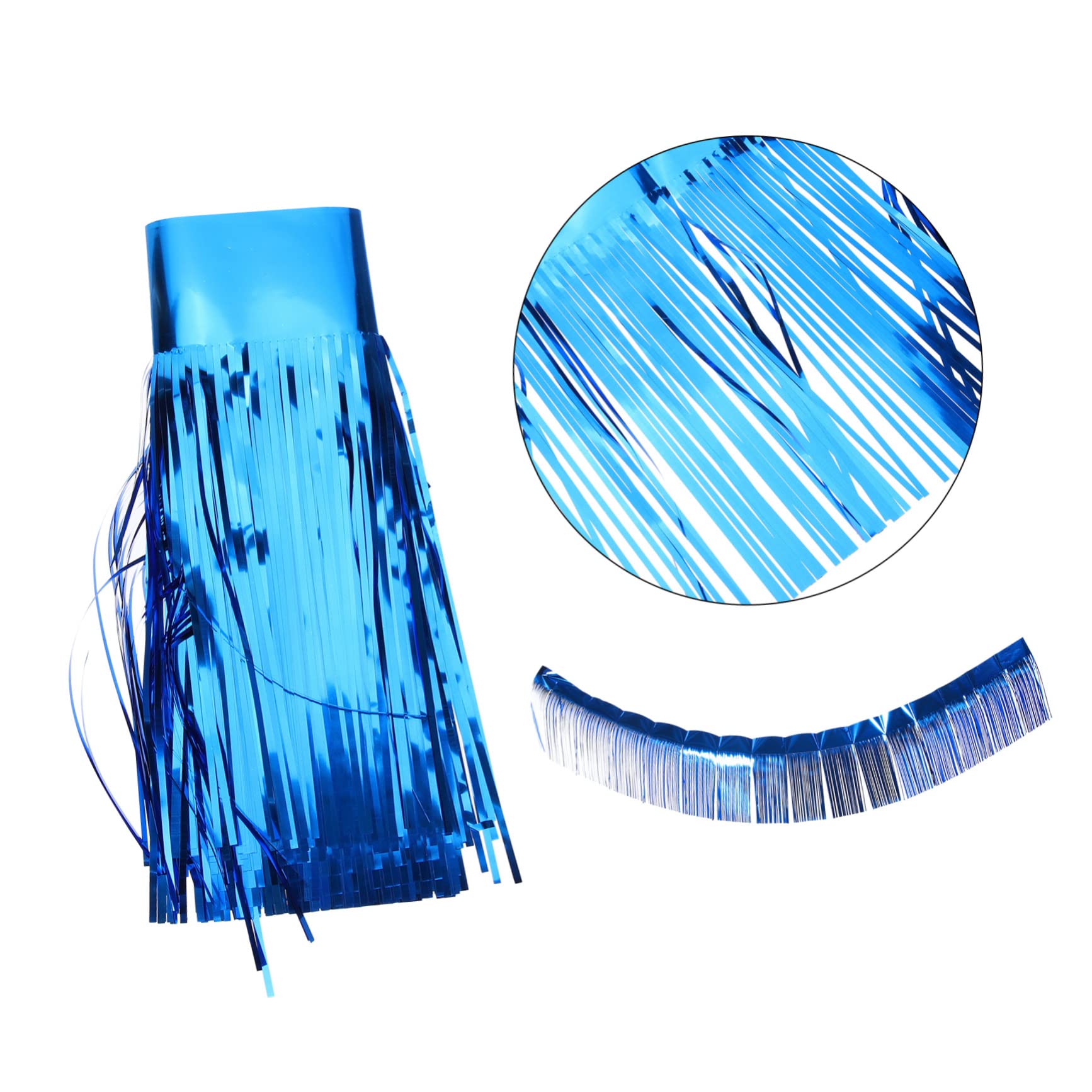 świąteczna świecąca girlanda, Imprezowa świecąca kurtyna parada pływająca z frędzlami i frędzlami pływająca(Bluex3pcs,300x30cm)