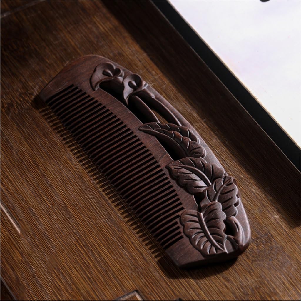 Peines para Hombres, Peine Especial para Cabello Largo para Mujeres, Peine de Dientes Finos tallados, Peine de Madera para peinar el Cabello, Peine para Barba para Hombres (AA)