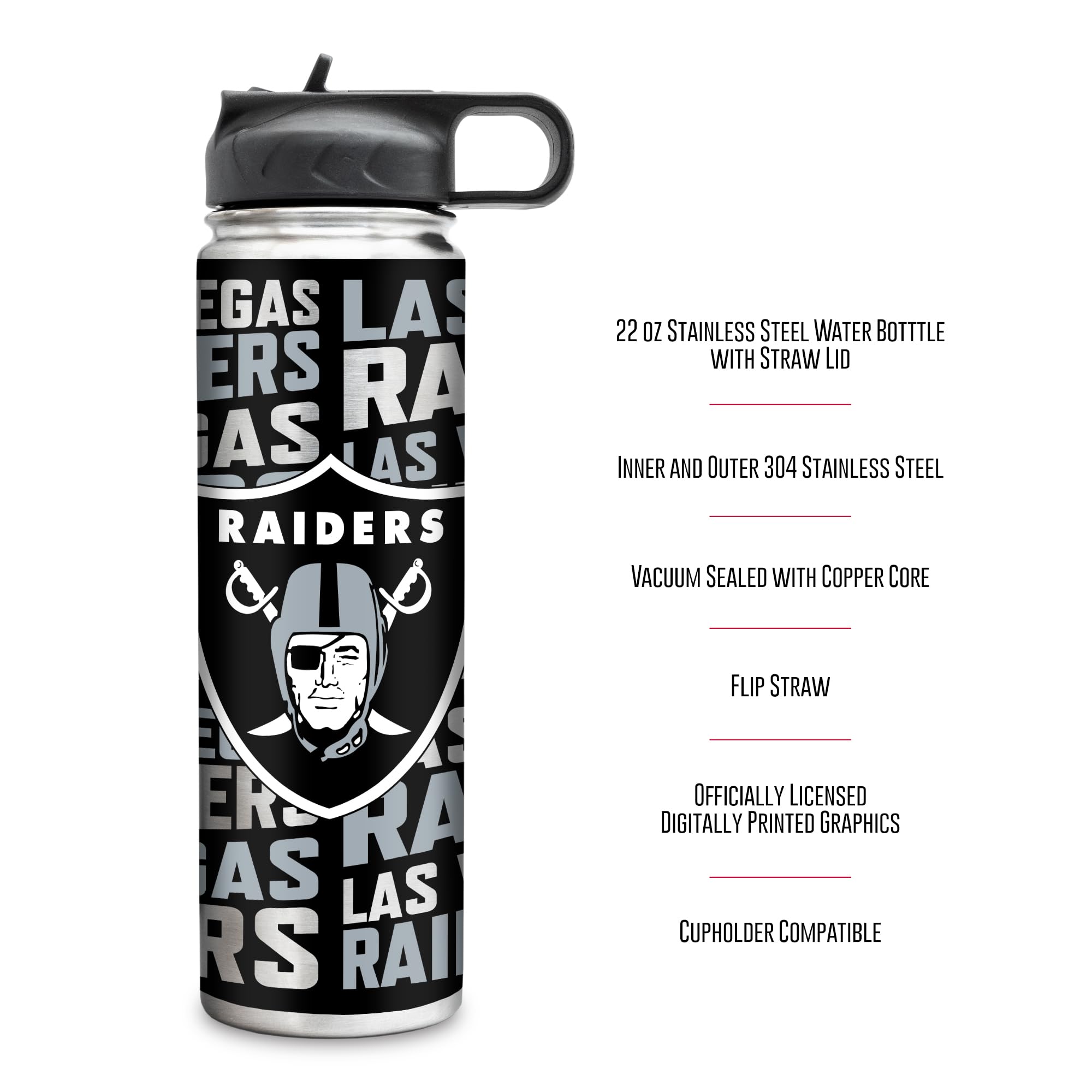Rico Industries NFL Football Stainless Steel Tumbler with Lid - Great For Coffee, Tea, Water or Cocktails