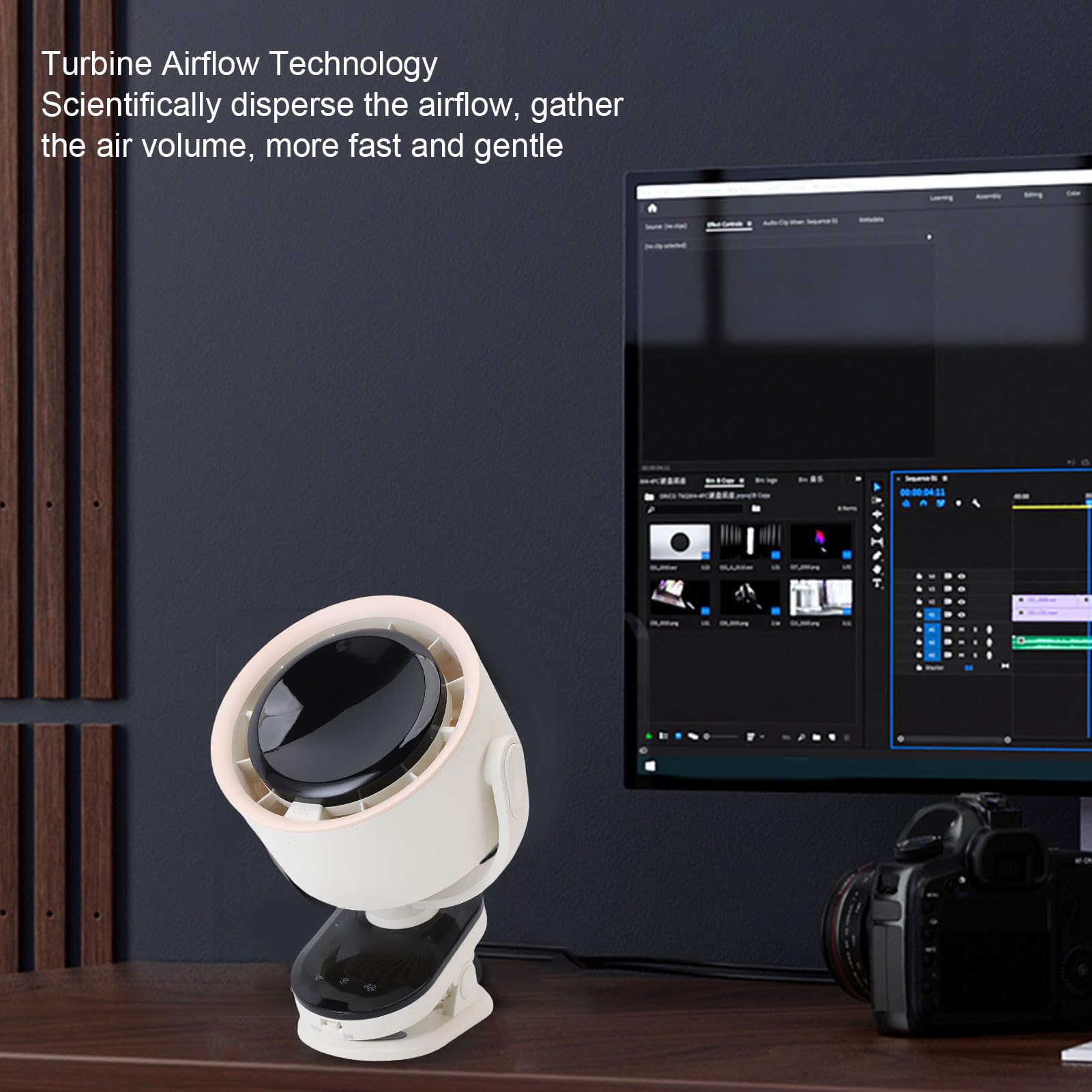 Asixxsix Ventilatore portatile con morsetto, Ventilatore oscillante automatico con display digitale a LED, 100 impostazioni di velocità, Ventilatore di raffreddamento ricaricabile USB