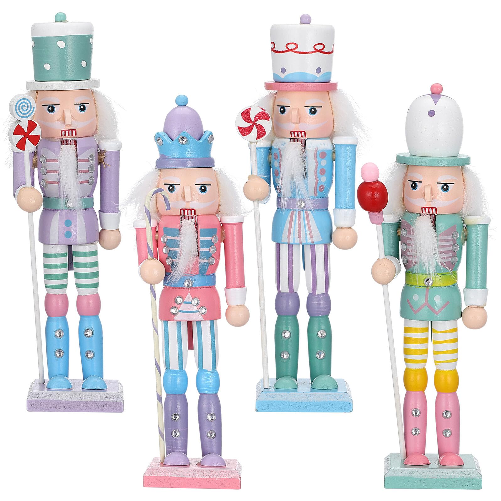 BESPORTBLE 4stücke Teiliges Holz Nussknacker Figuren Weihnachten Dekoration Schreibtisch Zuhause Büro Ornament