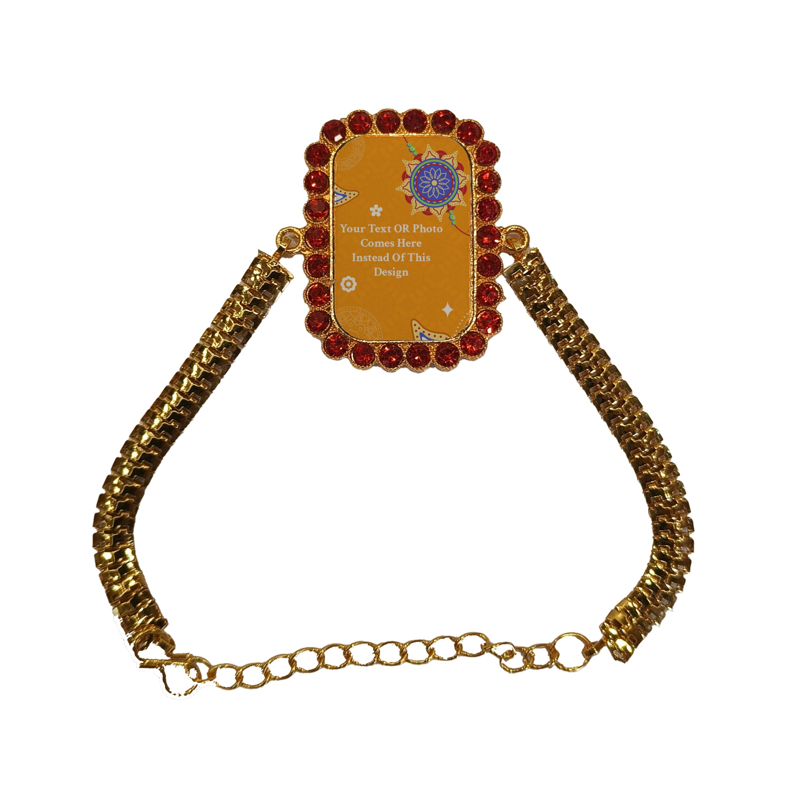 TrendLane Personalized Premium Metal Bracelet HD Printed Rakhi | Custom Photo & Name Raksha Bandhan Bracelet-image-43