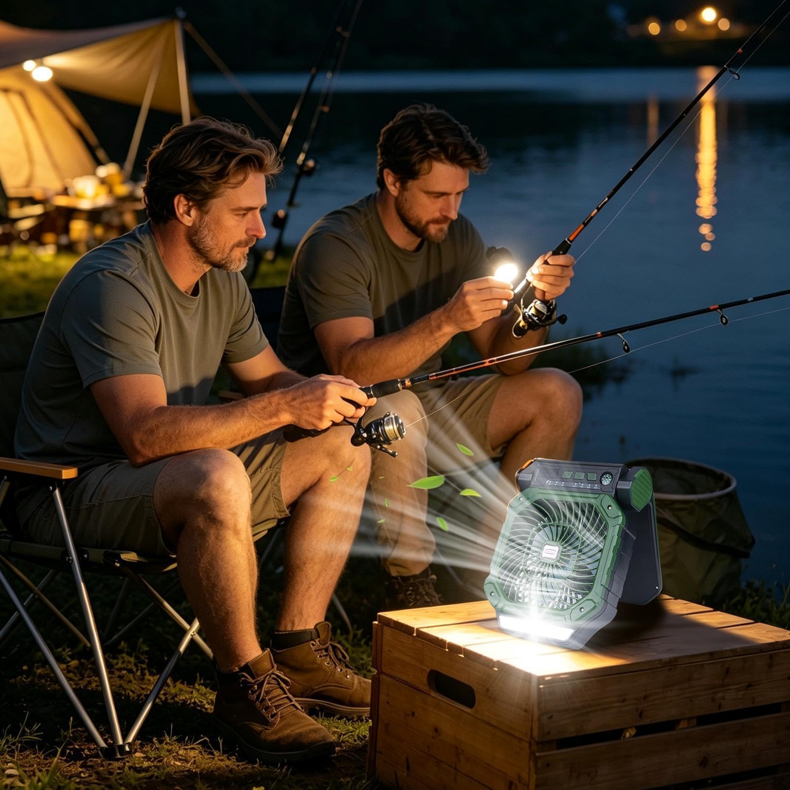 Ventiladores Solares de Exterior con Temporizador 4 Velocidades Luz LED