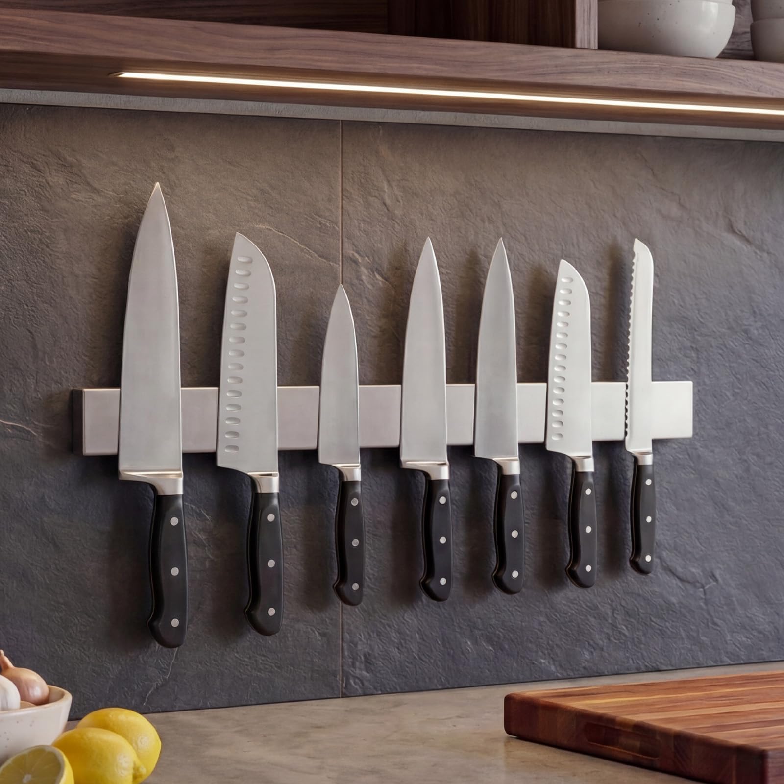 Tira magnética de almacenamiento de cuchillos y soporte para utensilios de 50cm