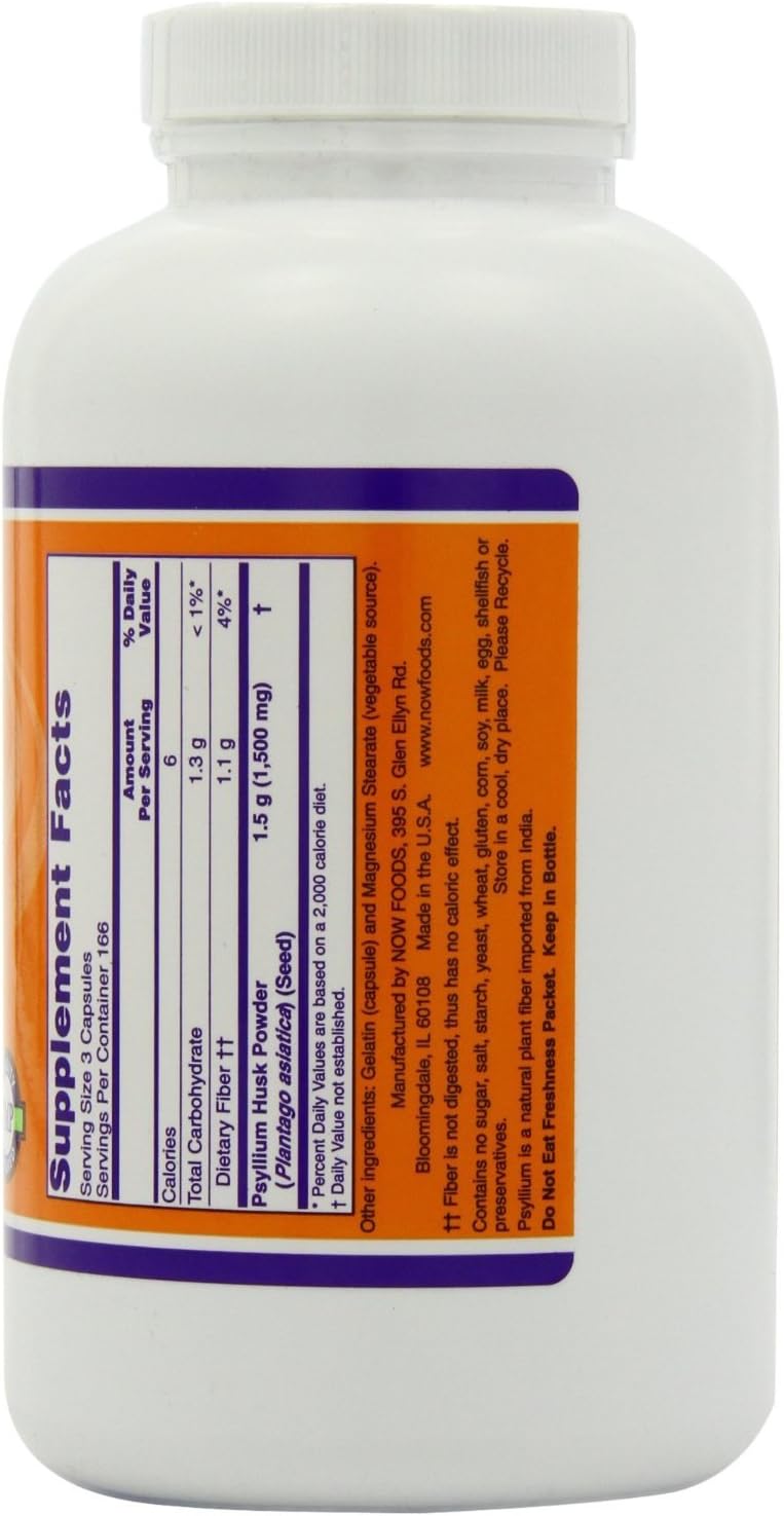 Psyllium Husk 500 mg - 500 Veg Capsules, Pack of 3, Total 1500 Capsules
