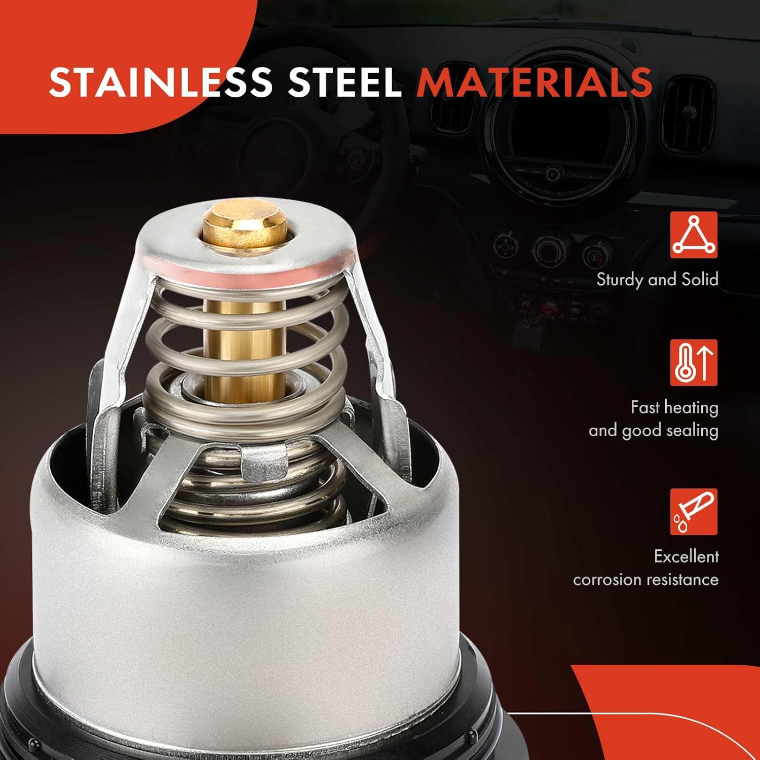 A-Premium Engine Coolant Thermostat Housing Assembly with O-ring Compatible with Audi A6 allroad, A7 Sportback, A8 Quattro, Q5, Q74, Q8, RS5, RS5 Sportback, S4, S5, S6, SQ5 & Porsche Cayenne, Macan