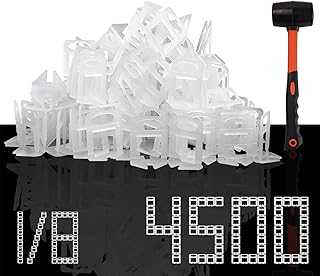 Storystore Tile Leveling System with Hammer - 4500 Piece Tile Leveling Clips 1/8", Tiles Spacers Leveling System DIY for Professional Ceramic Tile and Stone Installation