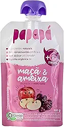 Papapá, Papinha infantil, Orgânico, Sabor Maçã & Ameixa, 100g, Rosa