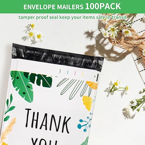 Miniatura 5 de Oududianzi 100 sobres grandes de polietileno, bolsas de envío de 10 x 13 pulgadas, sobres de envío de moda, bolsas de embalaje de plástico,