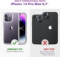 Vista 5 de Diaclara - Funda diseñada para iPhone 14 Pro Max de 6.7 pulgadas, resistente, cuerpo completo, con protector de pantalla sensible al tacto