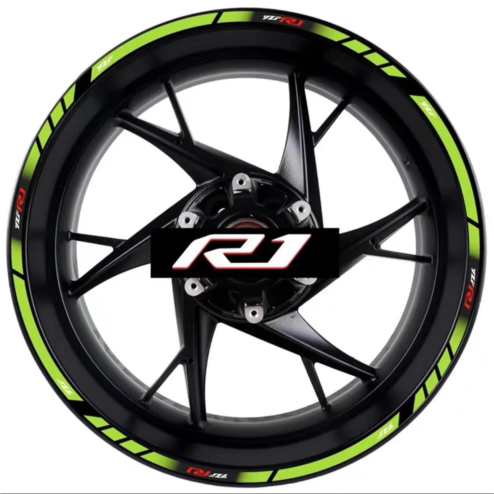 Motorcycle Decal Set Decorative Wheel Hub YZF R1 Rim Reflective Waterproof Sticker for Yamaha YZFR1 Motorbike(Color5)